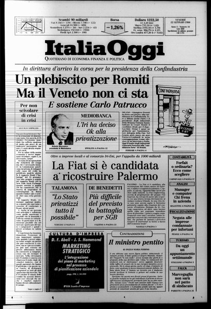 Italia oggi : quotidiano di economia finanza e politica